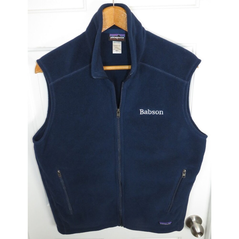 Patagonia Synchilla Men's LG Full Zip Fleece Vest Babson College